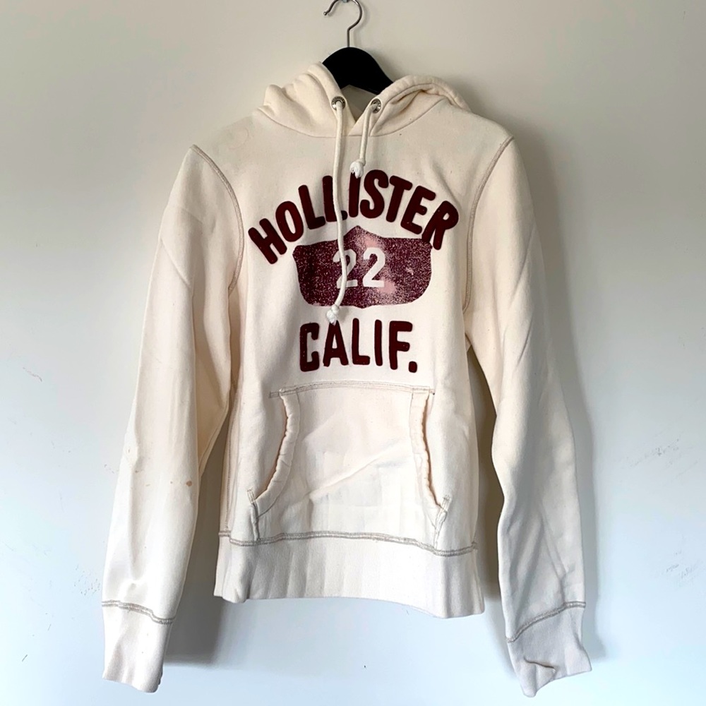 Cream Vintage Hollister Hoodie